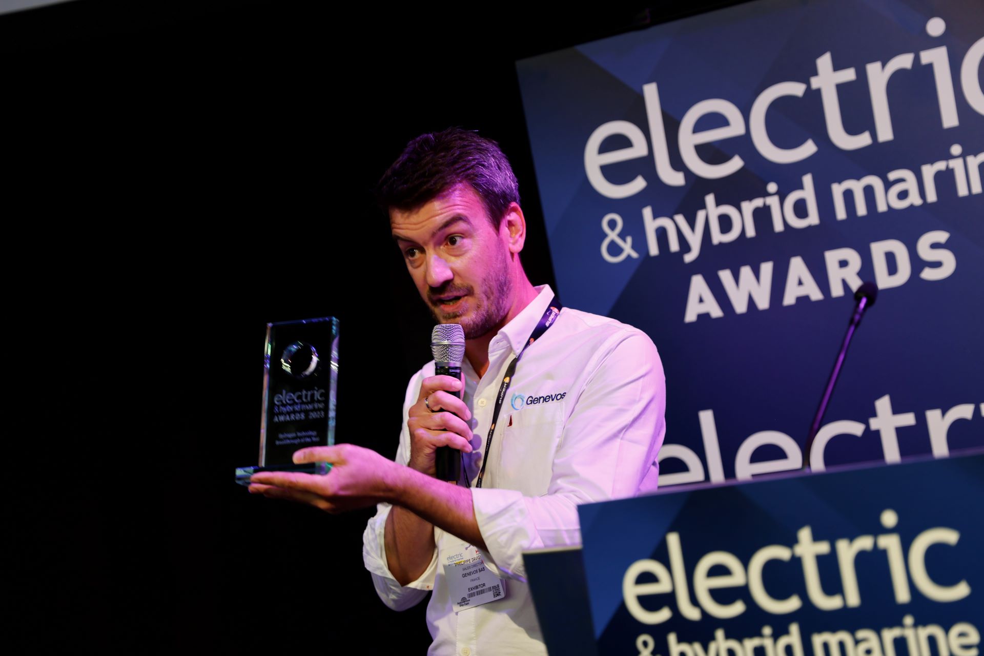 Genevos was declared winner of the Hydrogen Breakthrough Technology of the Year Award - Electric & Hybrid Marine Expo Europe