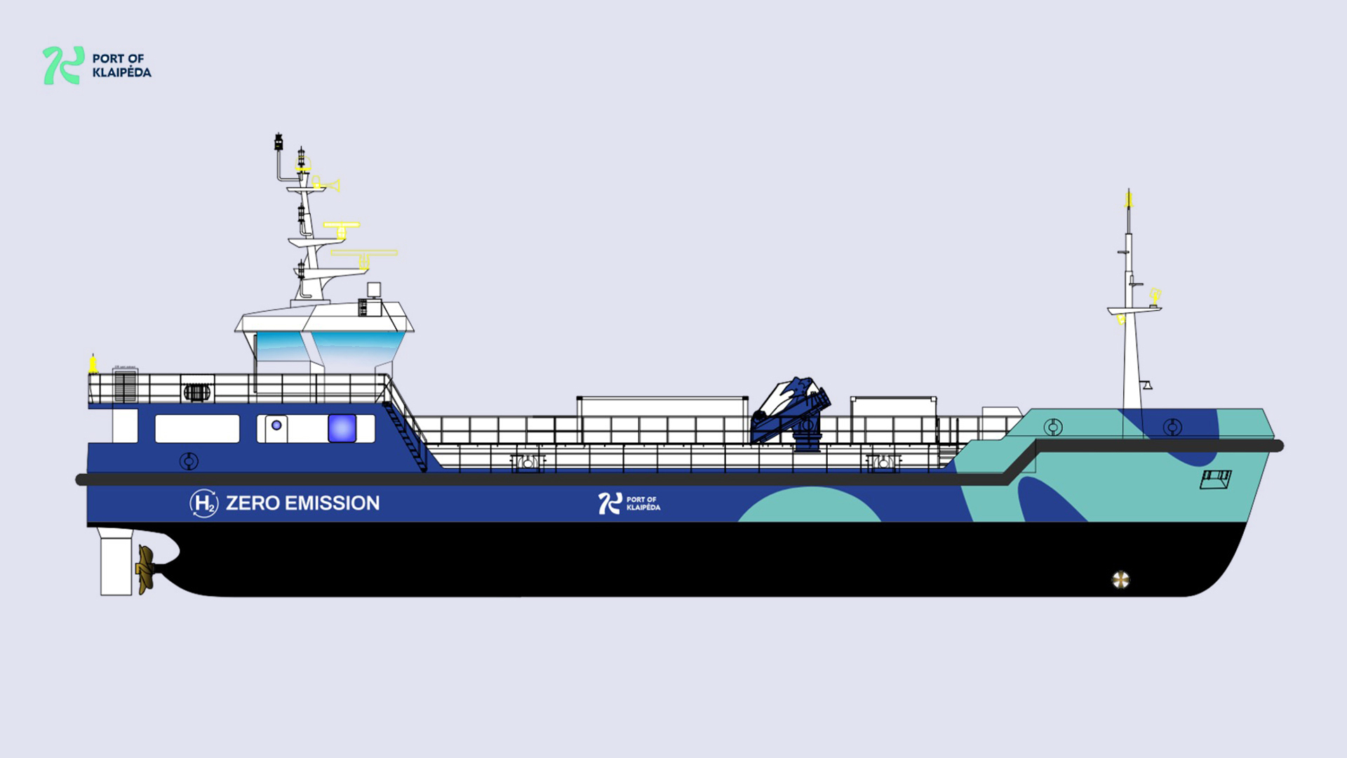 The 42 m long hydrogen-electric powered waste collector destined for Klaipeda Port