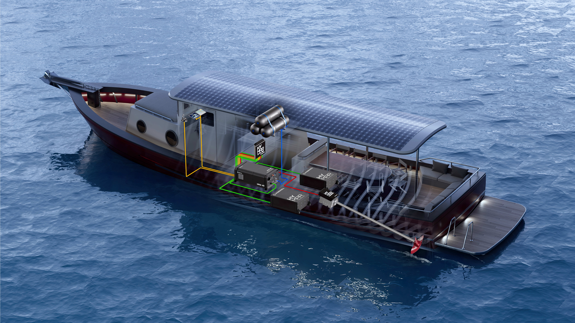 Vessel 'Nobody's Perfect', a hydrogen-electric retrofit, credit: Hydrocell